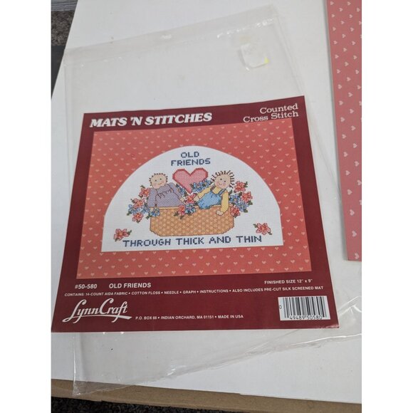 Lynn Craft Mats 'N Stitches Old Friends 50-580 Cross Stitch Missing Thread - Picture 2 of 7